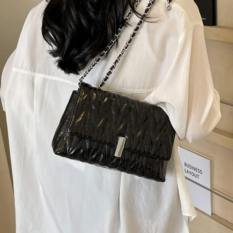 Black Quilted Crossbody Bag for Women 2023 - Image 6