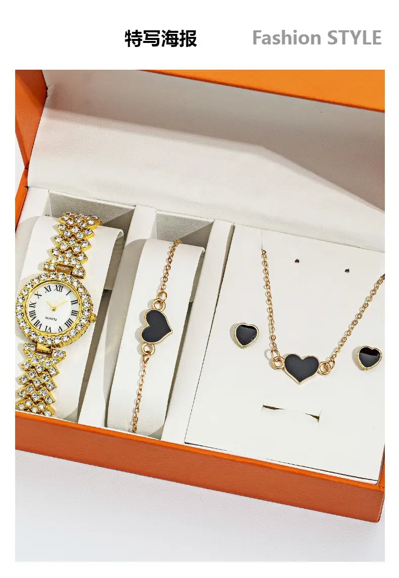 Diamond Crossbody Watch Set for Women Elegant Party Wear — feature 1