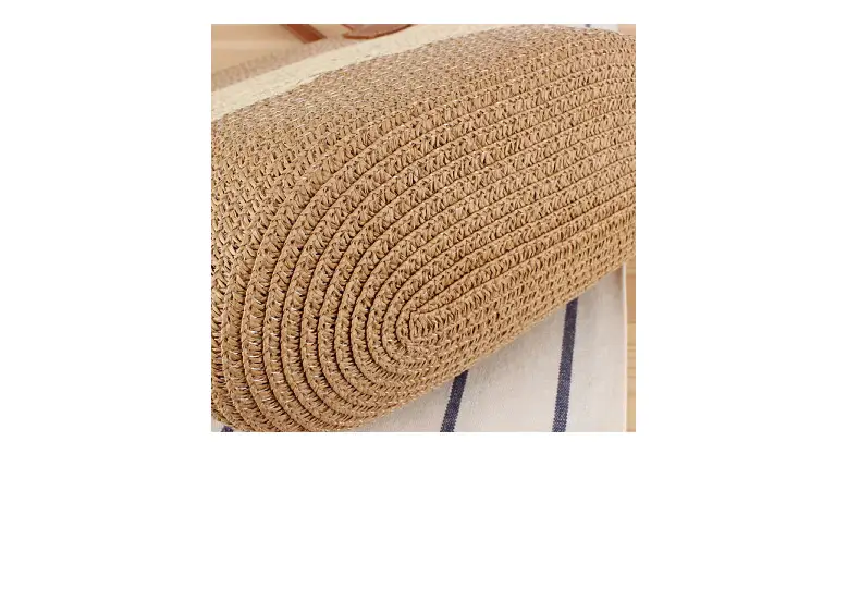 French Style Straw Handbag Large Capacity Beige — feature 10