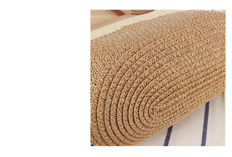 French Style Straw Handbag Large Capacity Beige — feature 12