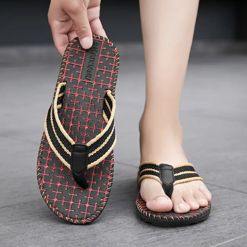 Daifa Woven Flip-Flops Men's Ins Trendy 2024 New Arrival Summer Wear-Resistant Beach Sandals and Slippers Non-Slip Flip-Flops - Image 5