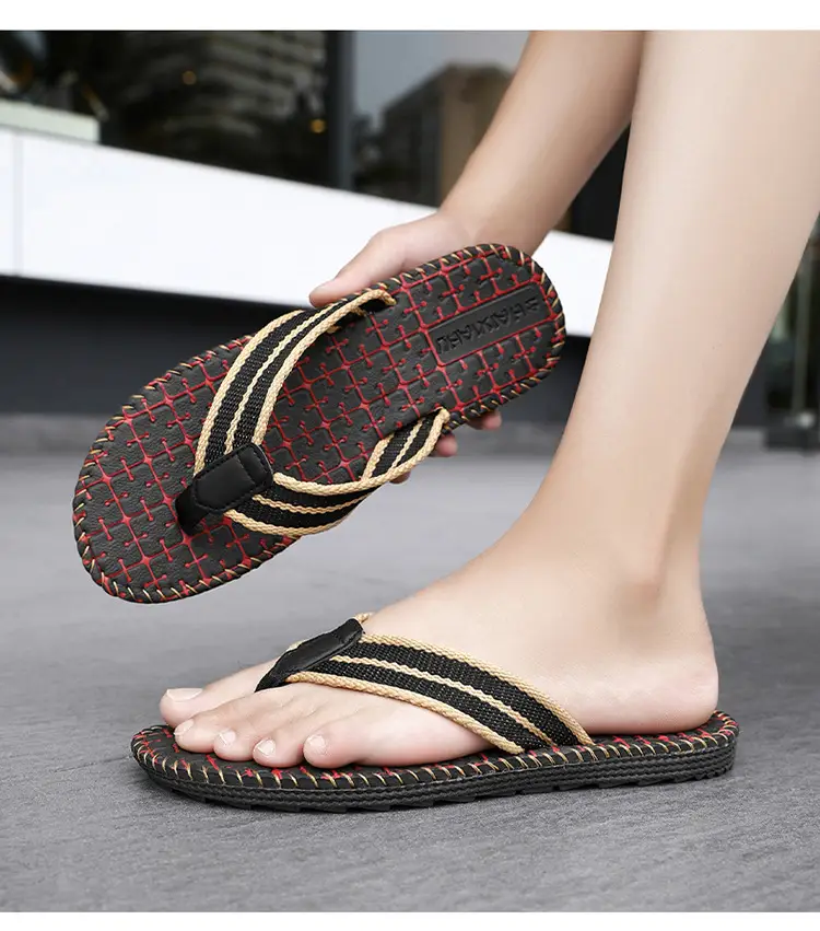 Daifa Woven Flip-Flops Men's Ins Trendy 2024 New Arrival Summer Wear-Resistant Beach Sandals and Slippers Non-Slip Flip-Flops — feature 12