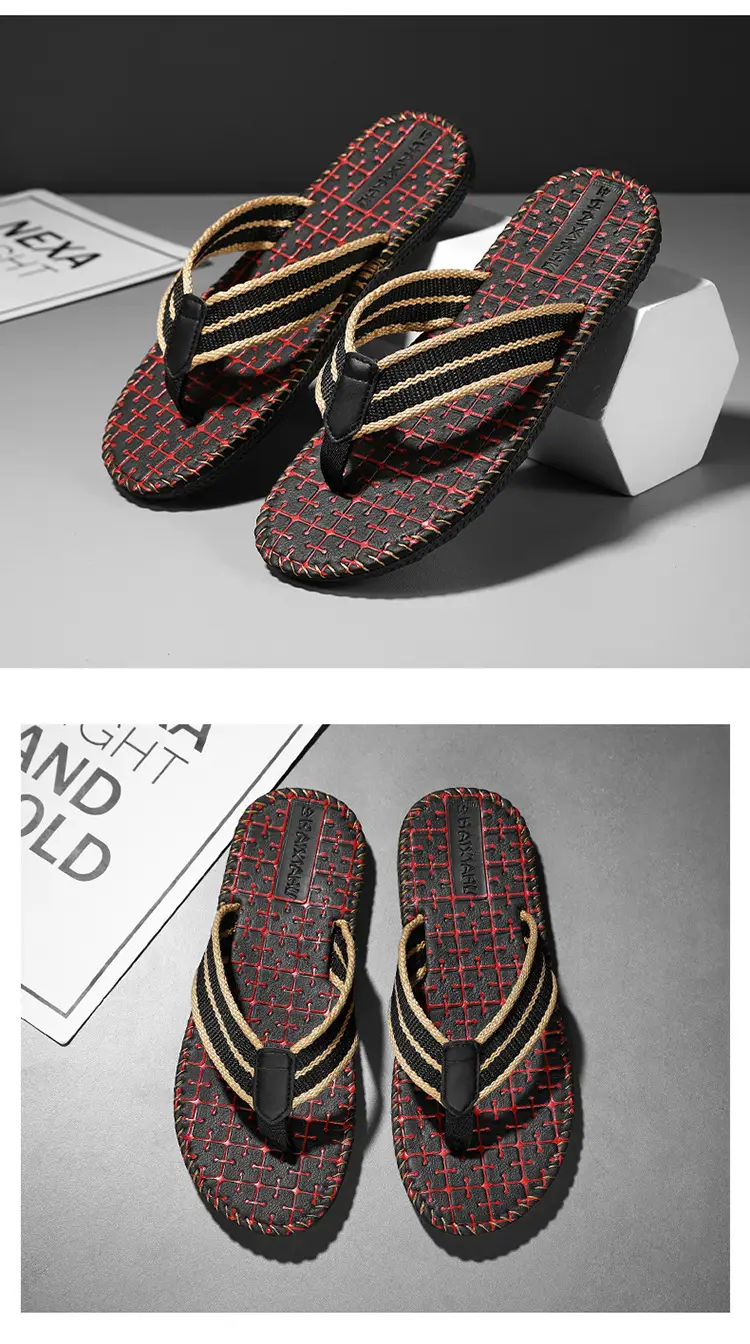 Daifa Woven Flip-Flops Men's Ins Trendy 2024 New Arrival Summer Wear-Resistant Beach Sandals and Slippers Non-Slip Flip-Flops — feature 15
