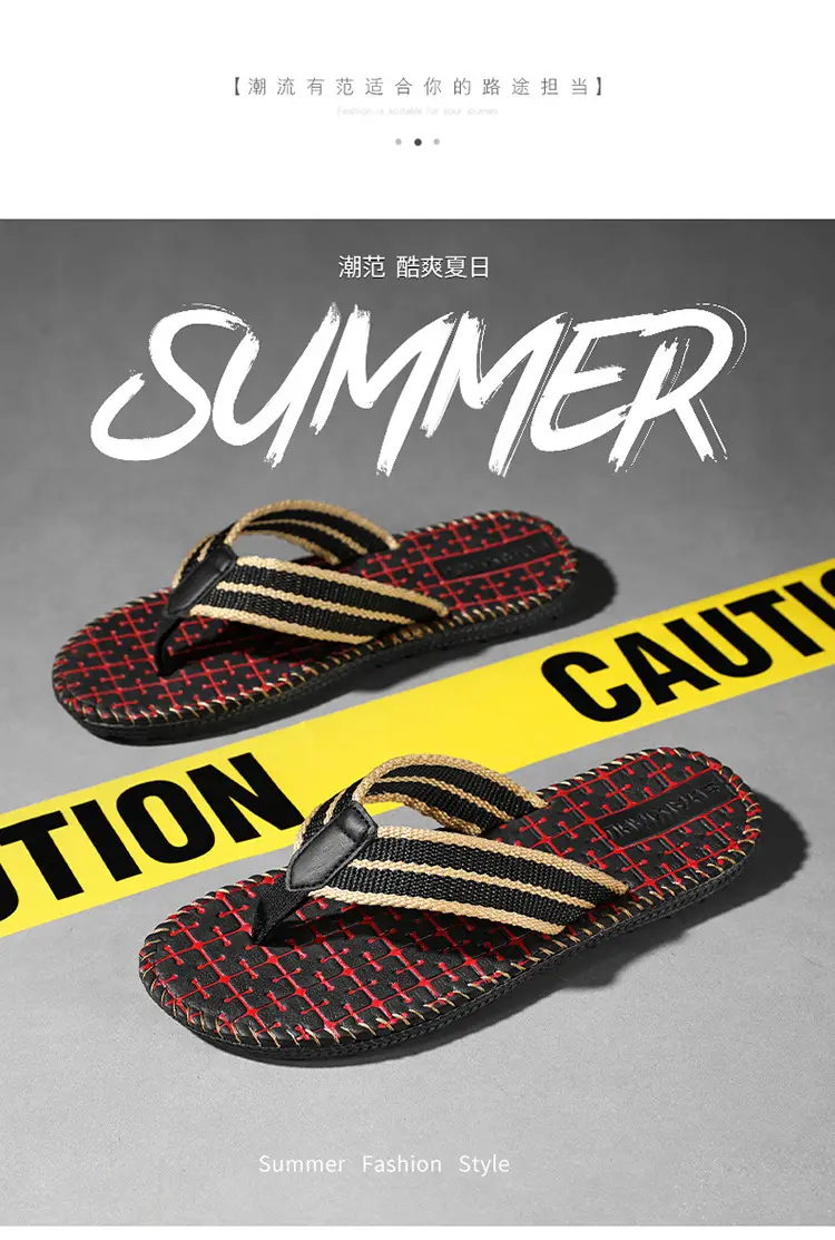 Daifa Woven Flip-Flops Men's Ins Trendy 2024 New Arrival Summer Wear-Resistant Beach Sandals and Slippers Non-Slip Flip-Flops — feature 3