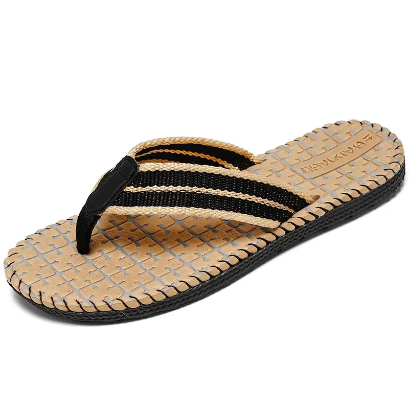 Daifa Woven Flip-Flops Men's Ins Trendy 2024 New Arrival Summer Wear-Resistant Beach Sandals and Slippers Non-Slip Flip-Flops - Image 2