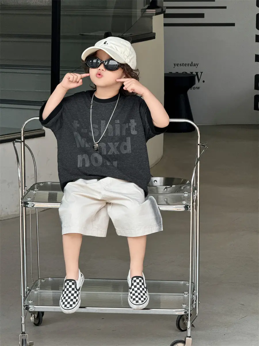Boys Summer T-Shirt Kidsren 2025 Loose Thin Short Sleeve - Image 4
