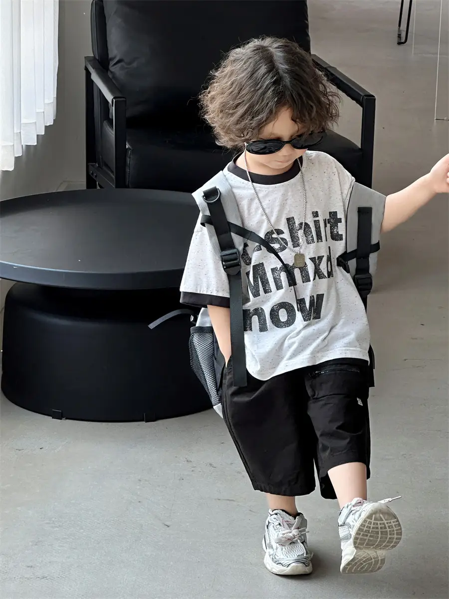 Boys Summer T-Shirt Kidsren 2025 Loose Thin Short Sleeve - Image 5