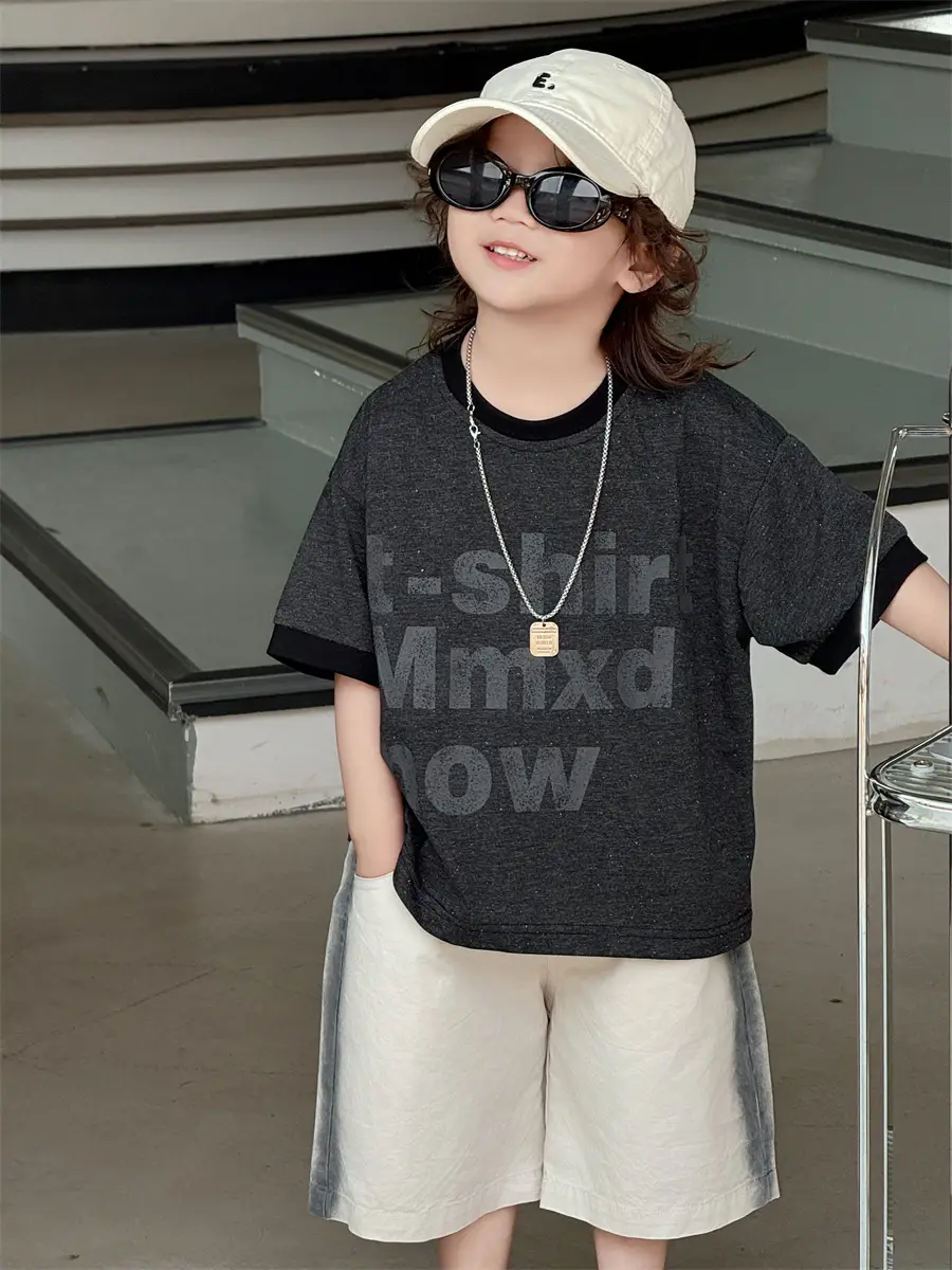 Boys Summer T-Shirt Kidsren 2025 Loose Thin Short Sleeve — feature 22