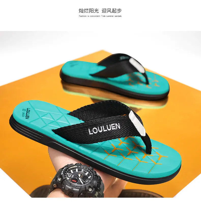 2024 Men's Distinctive Green Flip Flops with Non-Slip Soles — feature 11