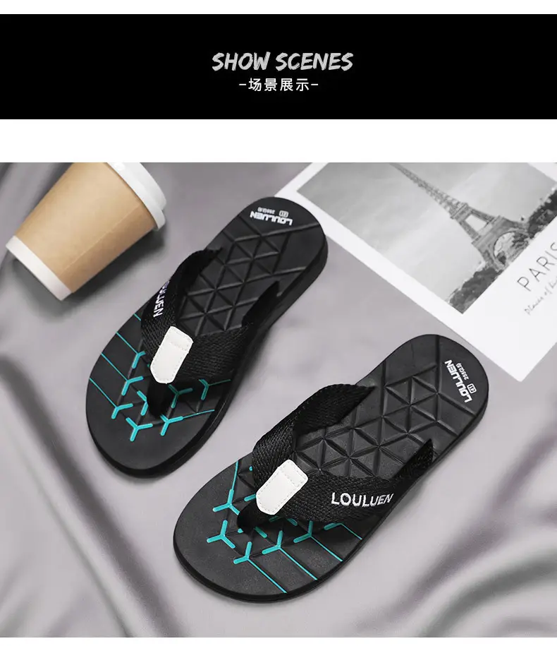 2024 Men's Distinctive Green Flip Flops with Non-Slip Soles — feature 9
