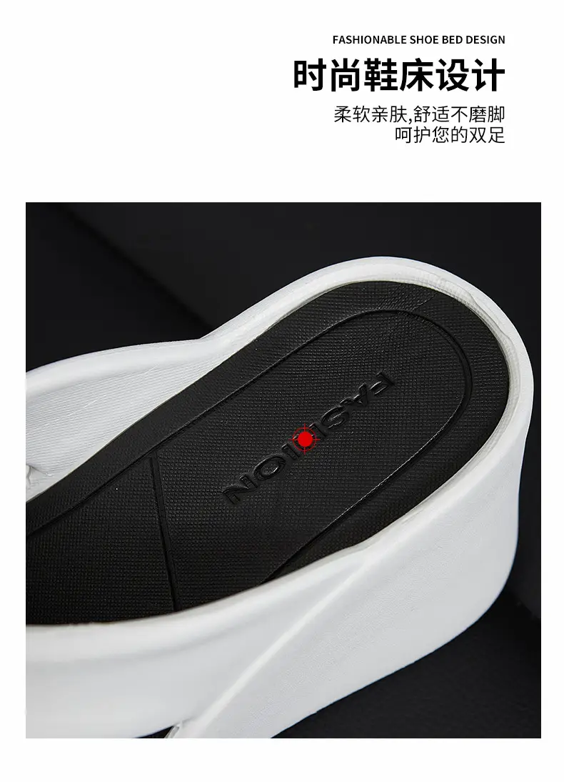 New EVA Thick Bottom Bow Clip Foot Sandals Beach Shoes Women's Summer Fashion Beach Sandals High Heel Flip Flops — feature 27