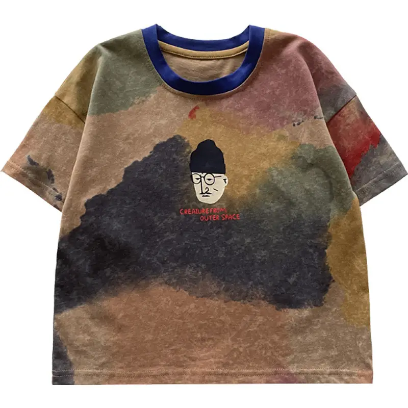 Kids Tie-Dye Printed T-Shirt Boys Summer Wear - Image 7