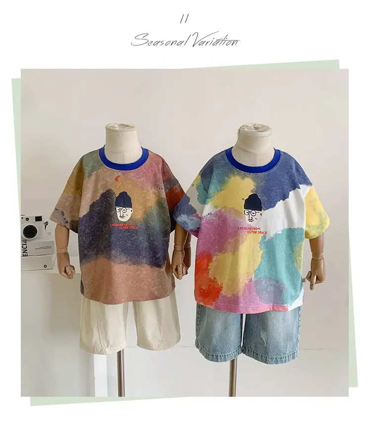 Kids Tie-Dye Printed T-Shirt Boys Summer Wear — feature 1