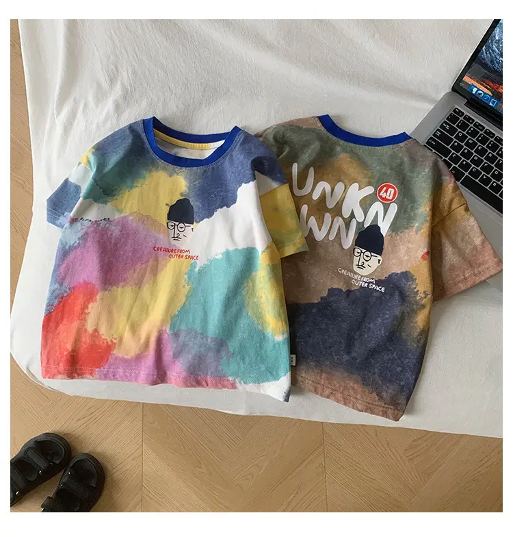 Kids Tie-Dye Printed T-Shirt Boys Summer Wear — feature 12