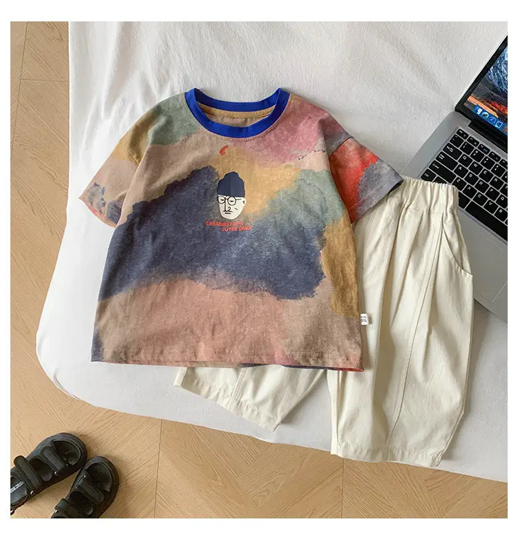 Kids Tie-Dye Printed T-Shirt Boys Summer Wear — feature 13