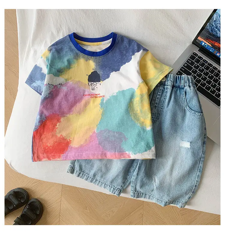 Kids Tie-Dye Printed T-Shirt Boys Summer Wear — feature 14