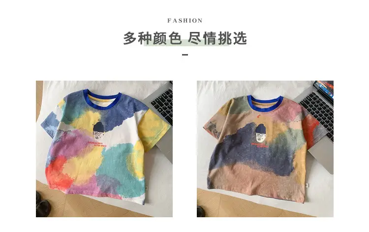 Kids Tie-Dye Printed T-Shirt Boys Summer Wear — feature 3