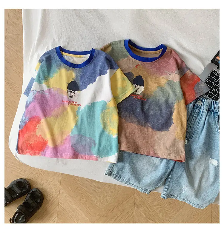 Kids Tie-Dye Printed T-Shirt Boys Summer Wear — feature 5