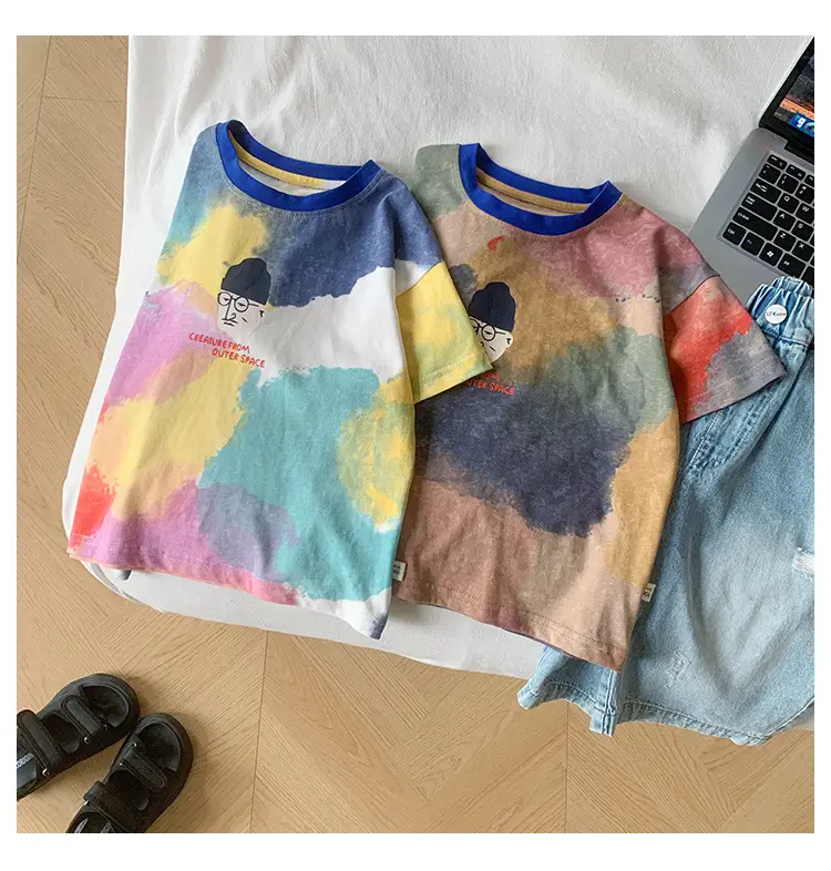 Kids Tie-Dye Printed T-Shirt Boys Summer Wear — feature 7