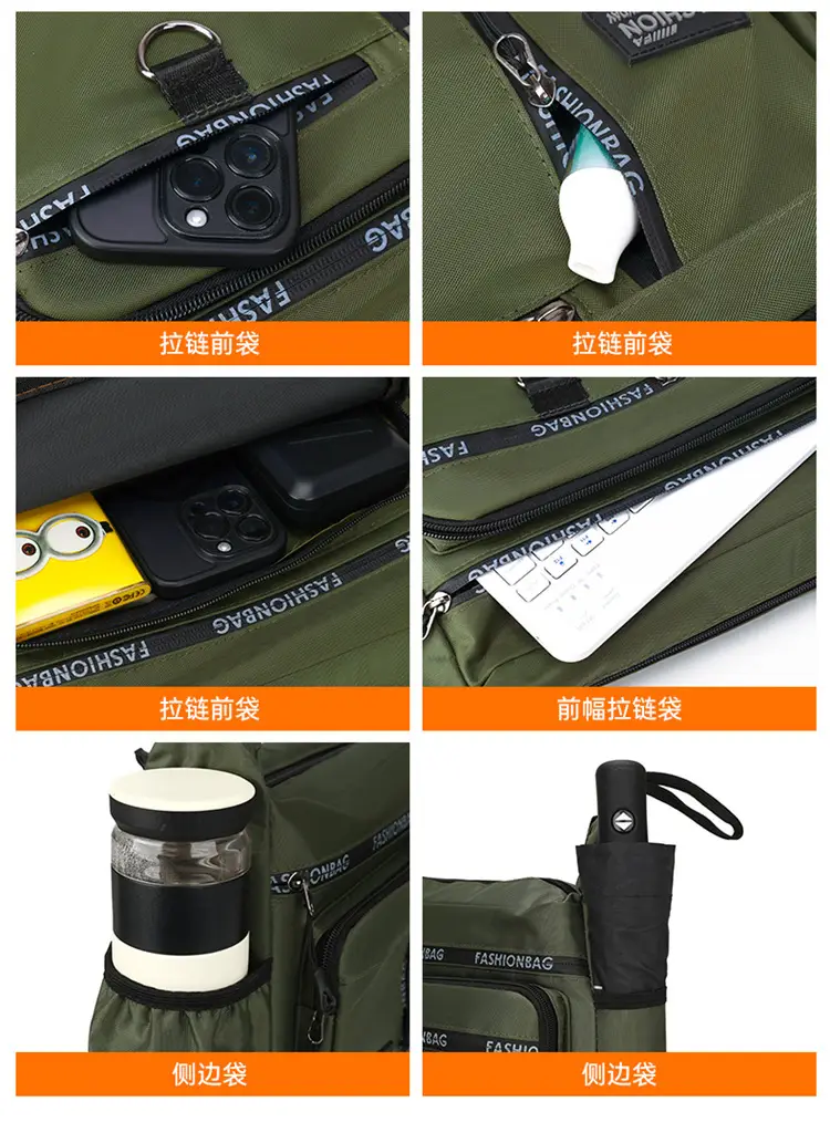 2026 Men's Korean Style Oxford Bag Green Large Capacity — feature 13