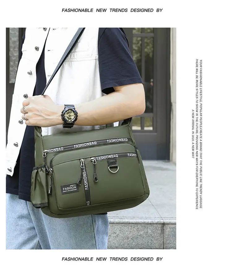 2026 Men's Korean Style Oxford Bag Green Large Capacity — feature 21