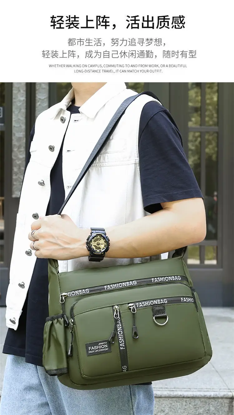 2026 Men's Korean Style Oxford Bag Green Large Capacity — feature 5