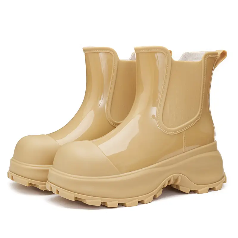 Rain Boots for Women, Fashionable Outer Wear, Internet Celebrity Thick-Soled Boots, Non-Slip, Versatile, Mid-Low Rain Boots, Heightening Outdoor Rubber Shoes - Image 9