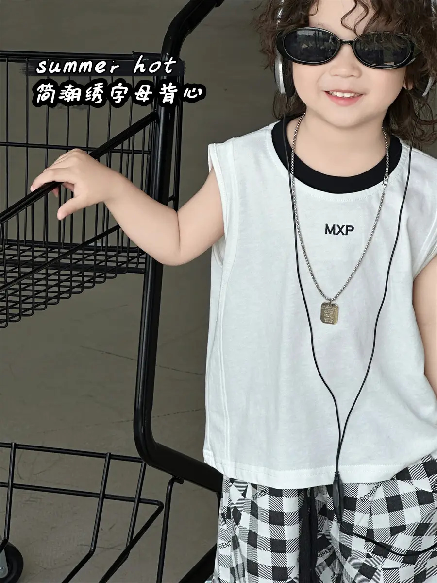 Boys Sleeveless Vest Korean Style 2025 Kids - Image 5