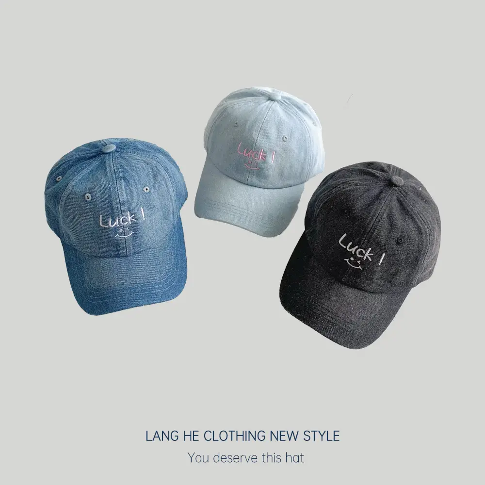 Men Women Denim Luck Baseball Cap Blue Light - Image 5