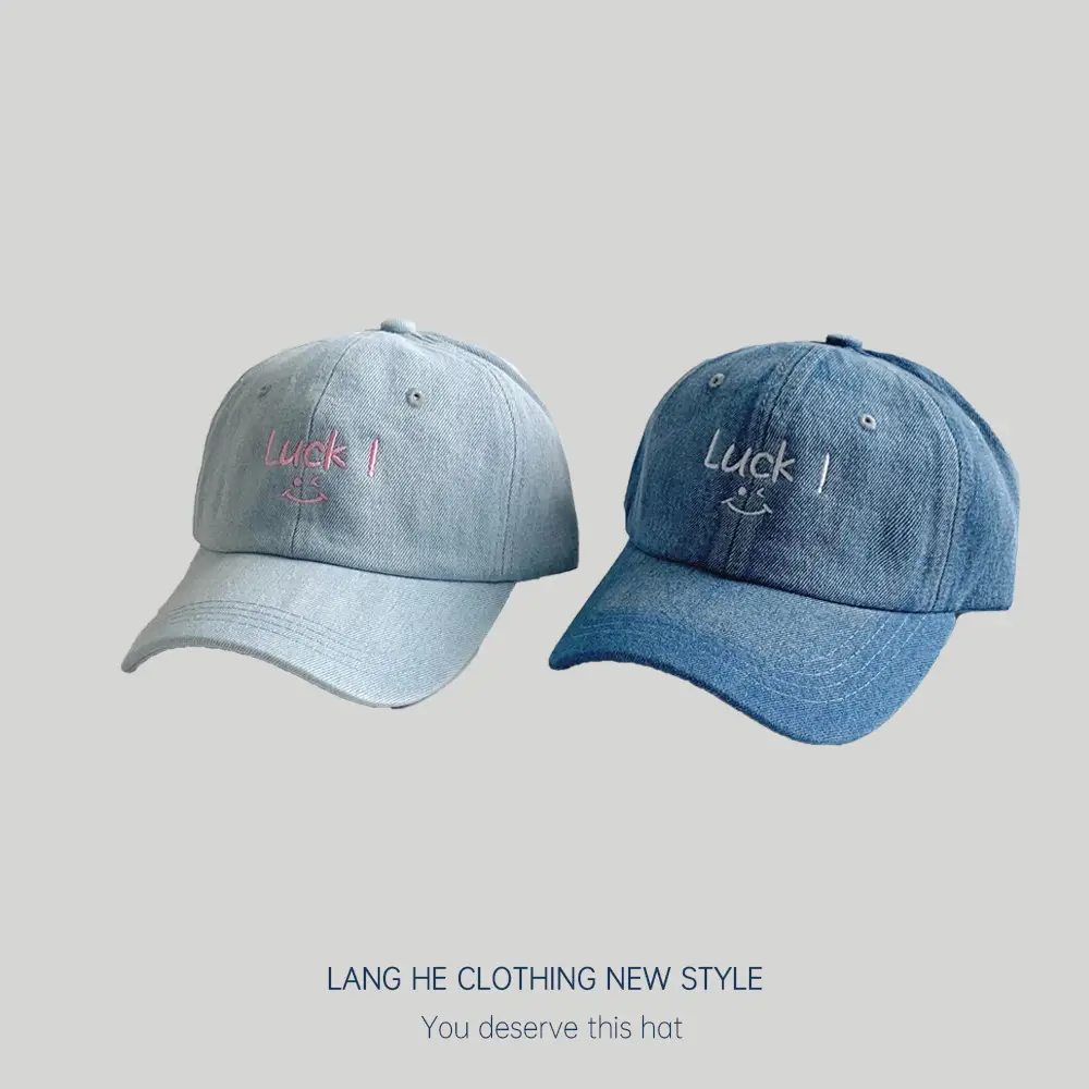 Men Women Denim Luck Baseball Cap Blue Light - Image 6