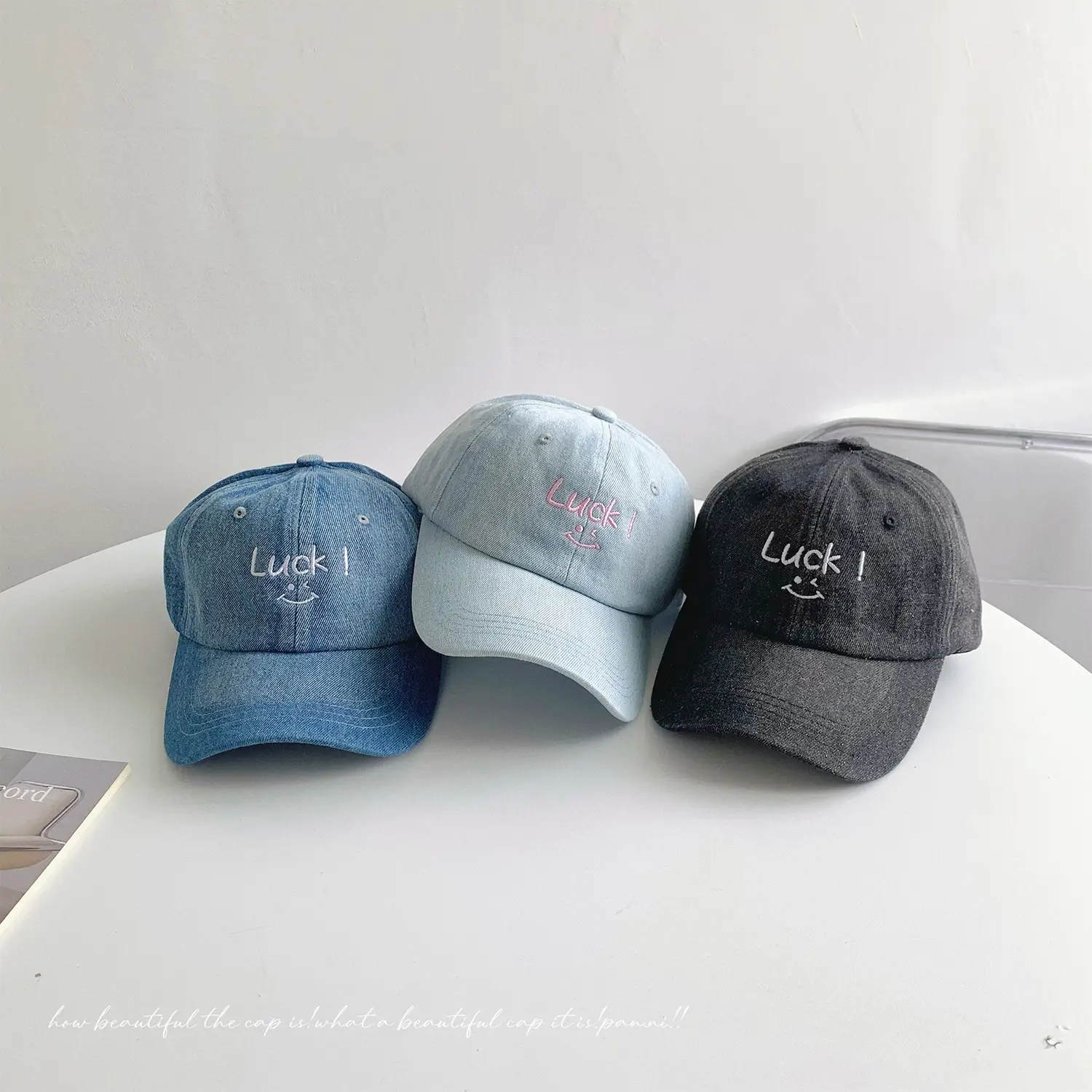 Men Women Denim Luck Baseball Cap Blue Light — feature 21