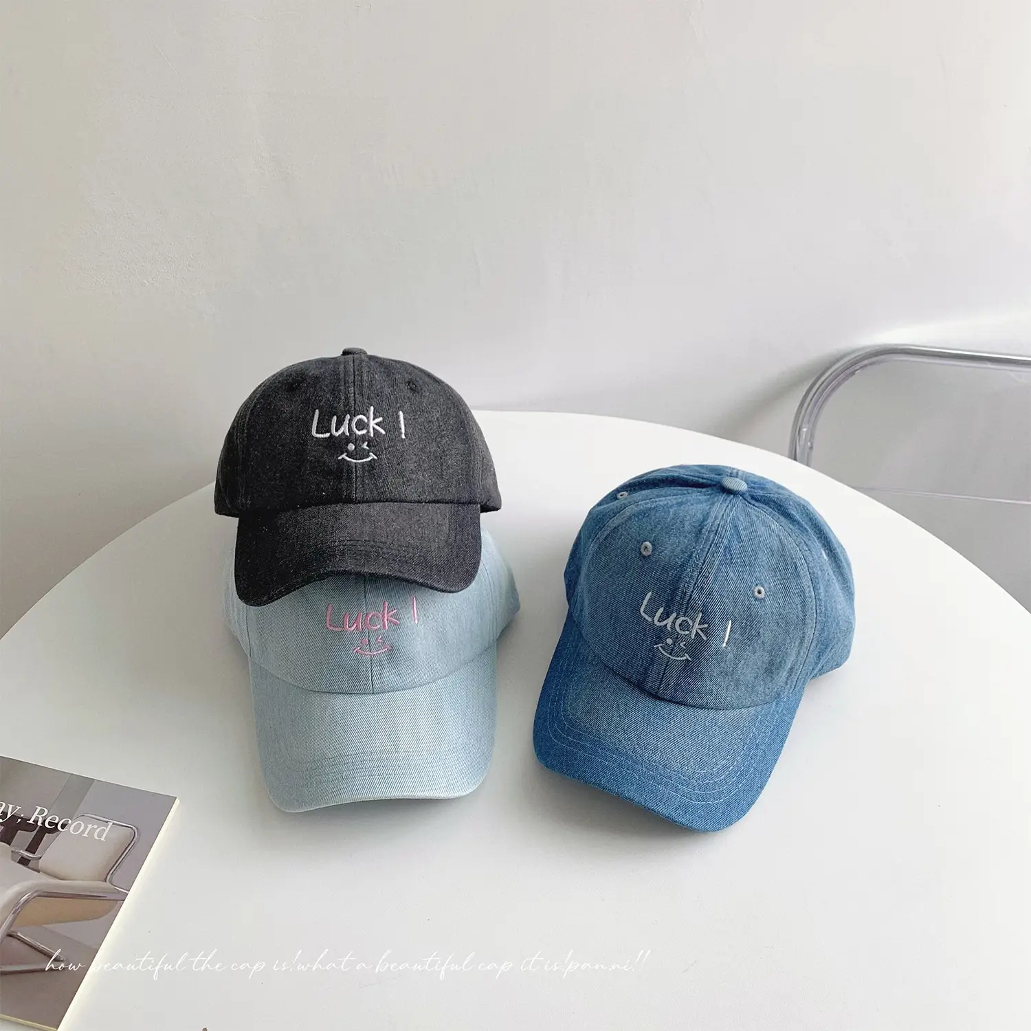 Men Women Denim Luck Baseball Cap Blue Light — feature 22
