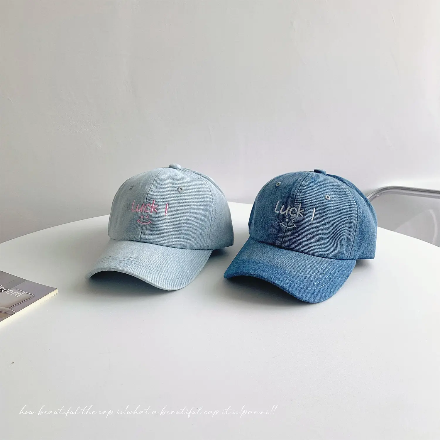 Men Women Denim Luck Baseball Cap Blue Light — feature 23