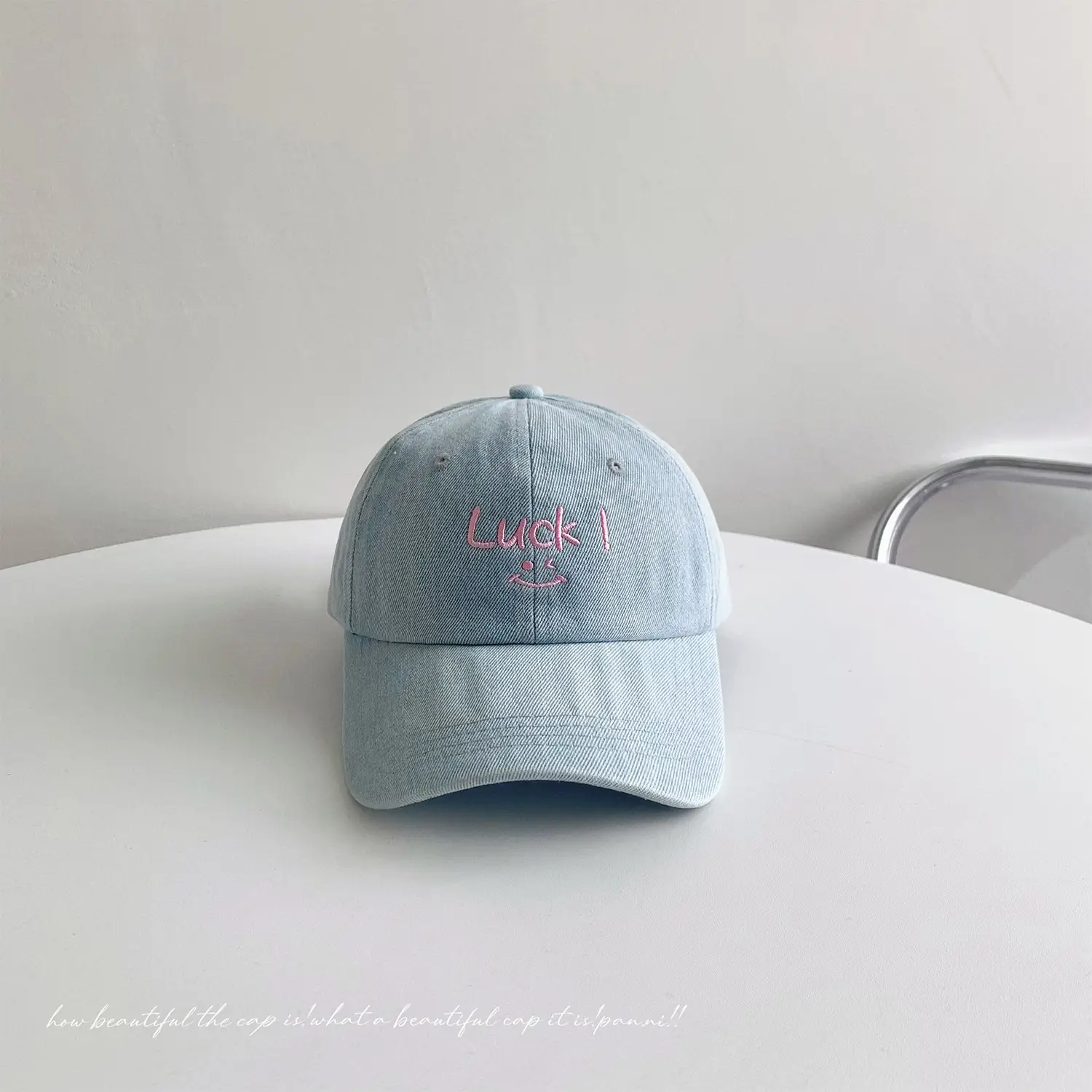 Men Women Denim Luck Baseball Cap Blue Light — feature 26