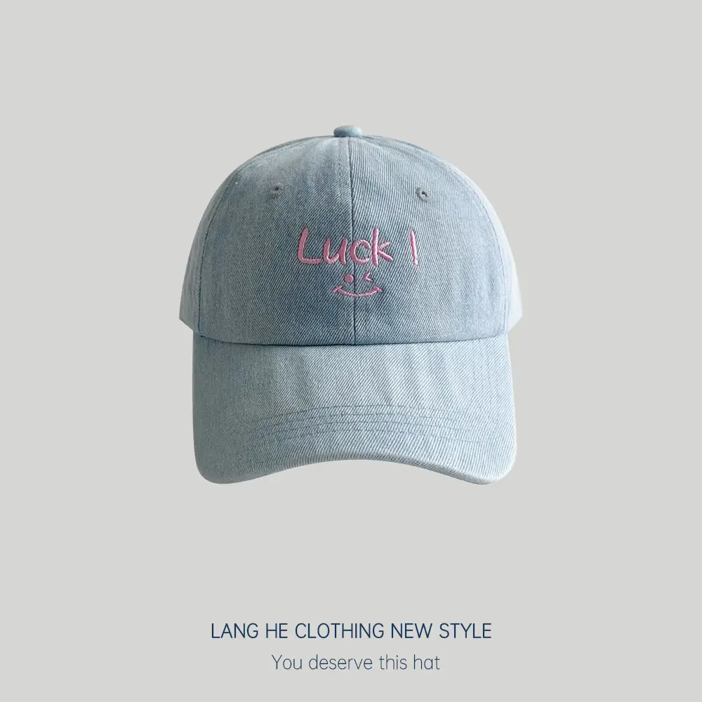 Men Women Denim Luck Baseball Cap Blue Light - Image 2