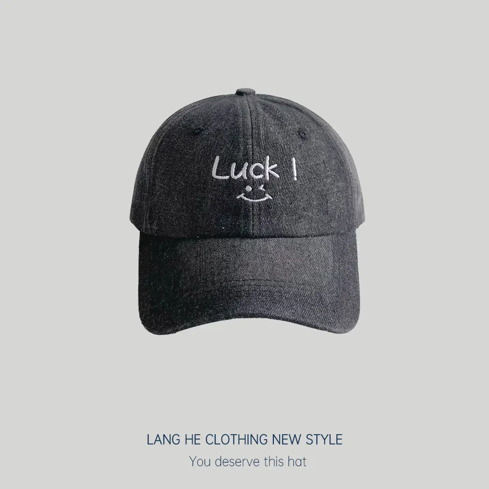 Men Women Denim Luck Baseball Cap Blue Light - Image 3