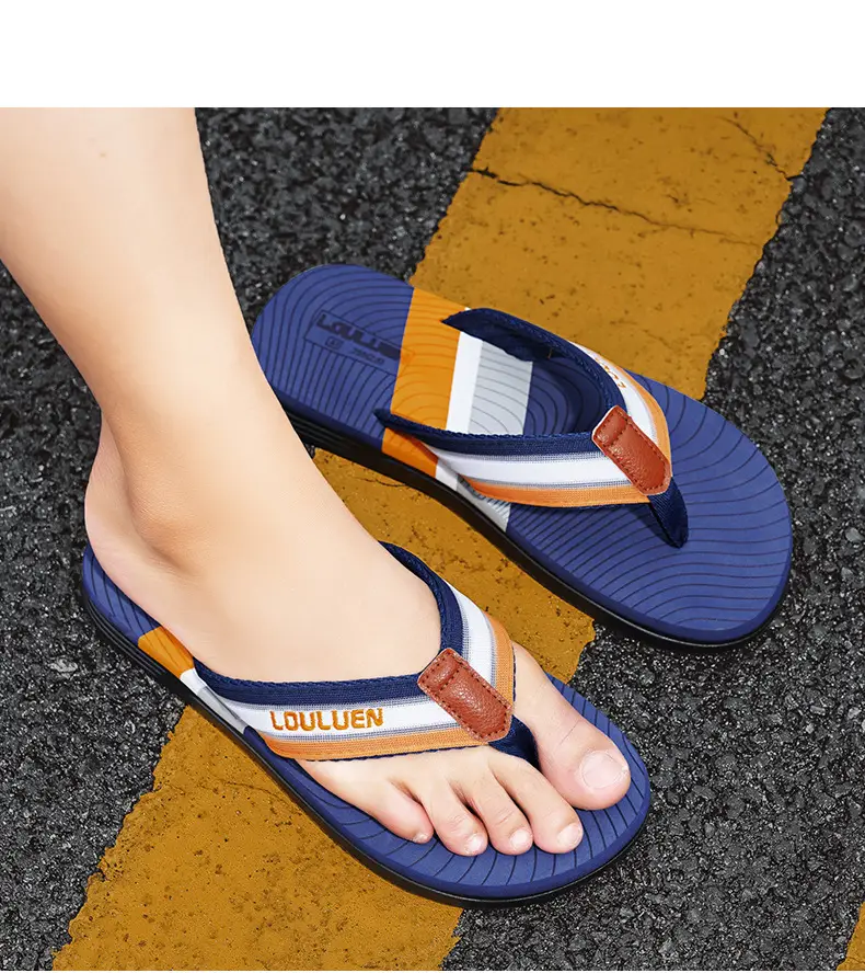 Men's 2024 Distinctive Outdoor Sandals Blue Orange Non-Slip — feature 14