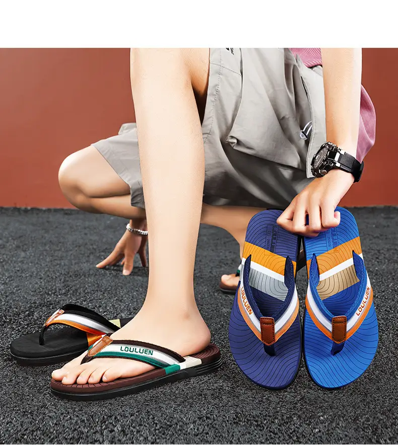 Men's 2024 Distinctive Outdoor Sandals Blue Orange Non-Slip — feature 15