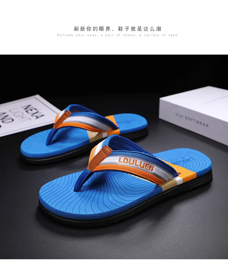 Men's 2024 Distinctive Outdoor Sandals Blue Orange Non-Slip — feature 23