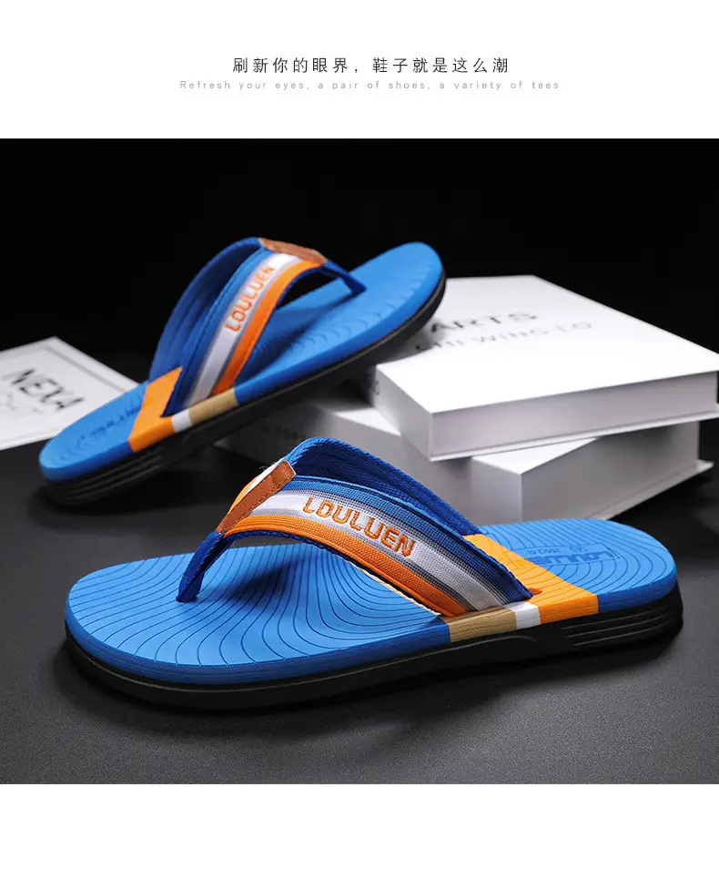 Men's 2024 Distinctive Outdoor Sandals Blue Orange Non-Slip — feature 24
