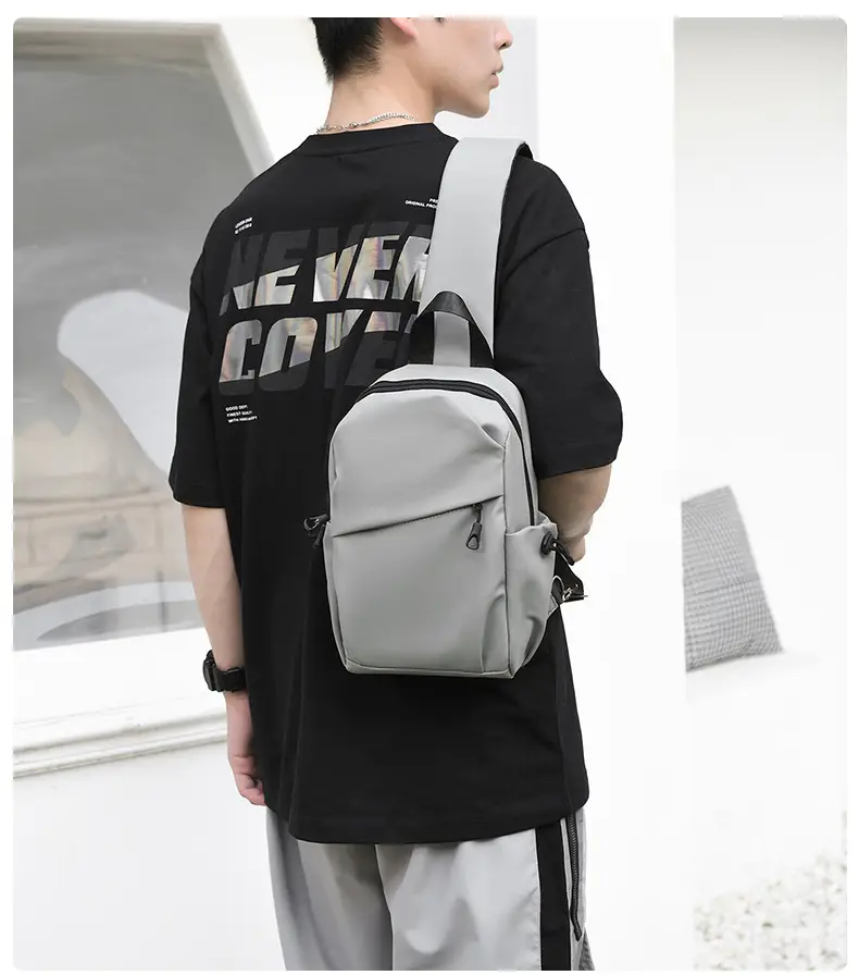 Men's Waterproof Crossbody Bag Black Travel Chest Bag — feature 11