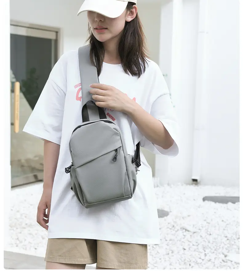 Men's Waterproof Crossbody Bag Black Travel Chest Bag — feature 16