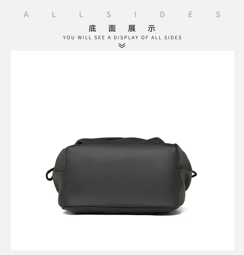 Men's Waterproof Crossbody Bag Black Travel Chest Bag — feature 33