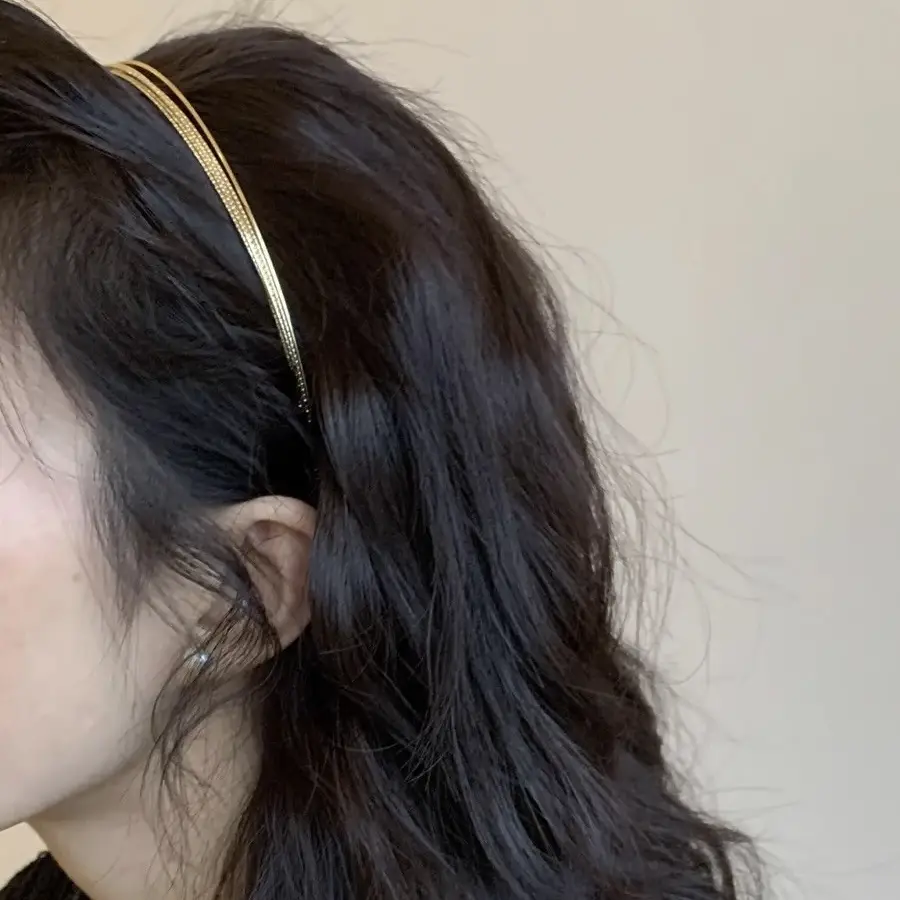 Bright Silk Golden Hair Hoop Four Seasons All-match