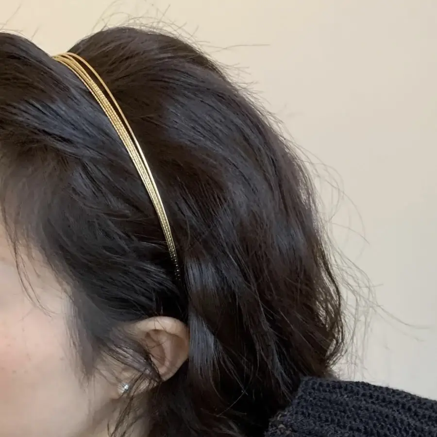Bright Silk Golden Hair Hoop Four Seasons All-match