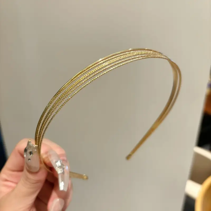 Bright Silk Golden Hair Hoop Four Seasons All-match
