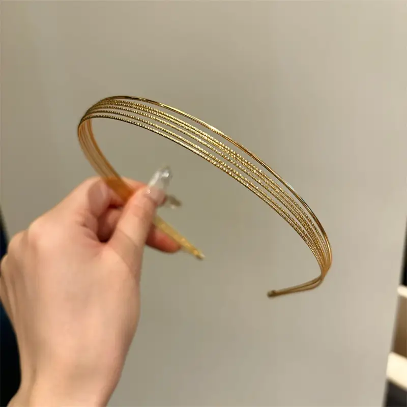 Bright Silk Golden Hair Hoop Four Seasons All-match — feature 9