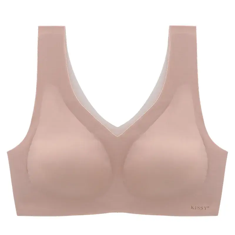 Kissy Black Seamless V-Neck Bra Set with Latex Coaster - Image 8