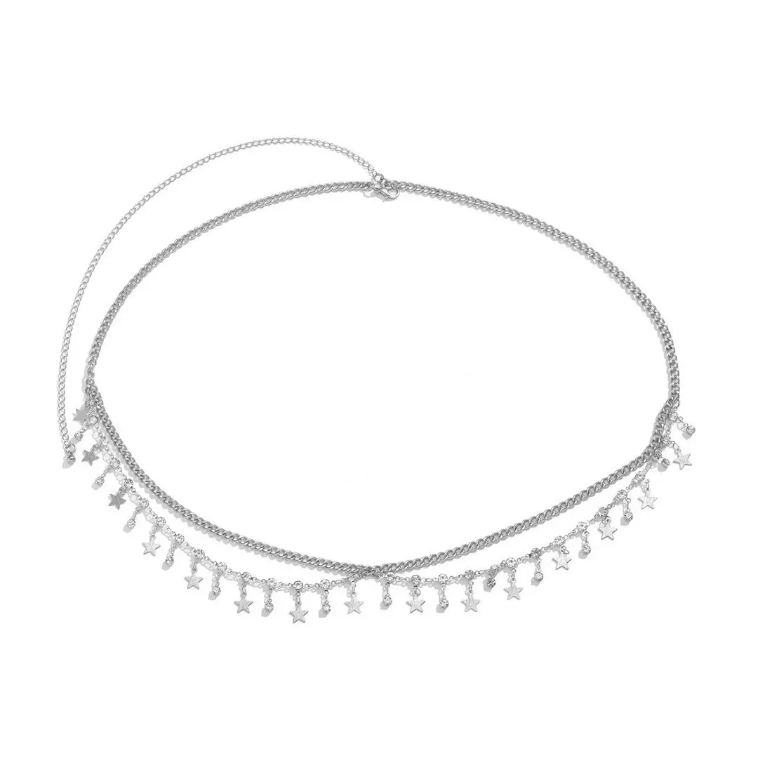 Halloween Rhinestone Waist Chain Belt with Stars Pendant - Image 14