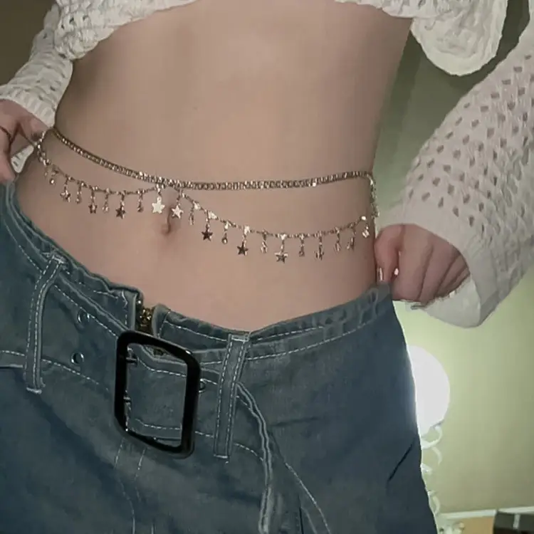 Halloween Rhinestone Waist Chain Belt with Stars Pendant — feature 11